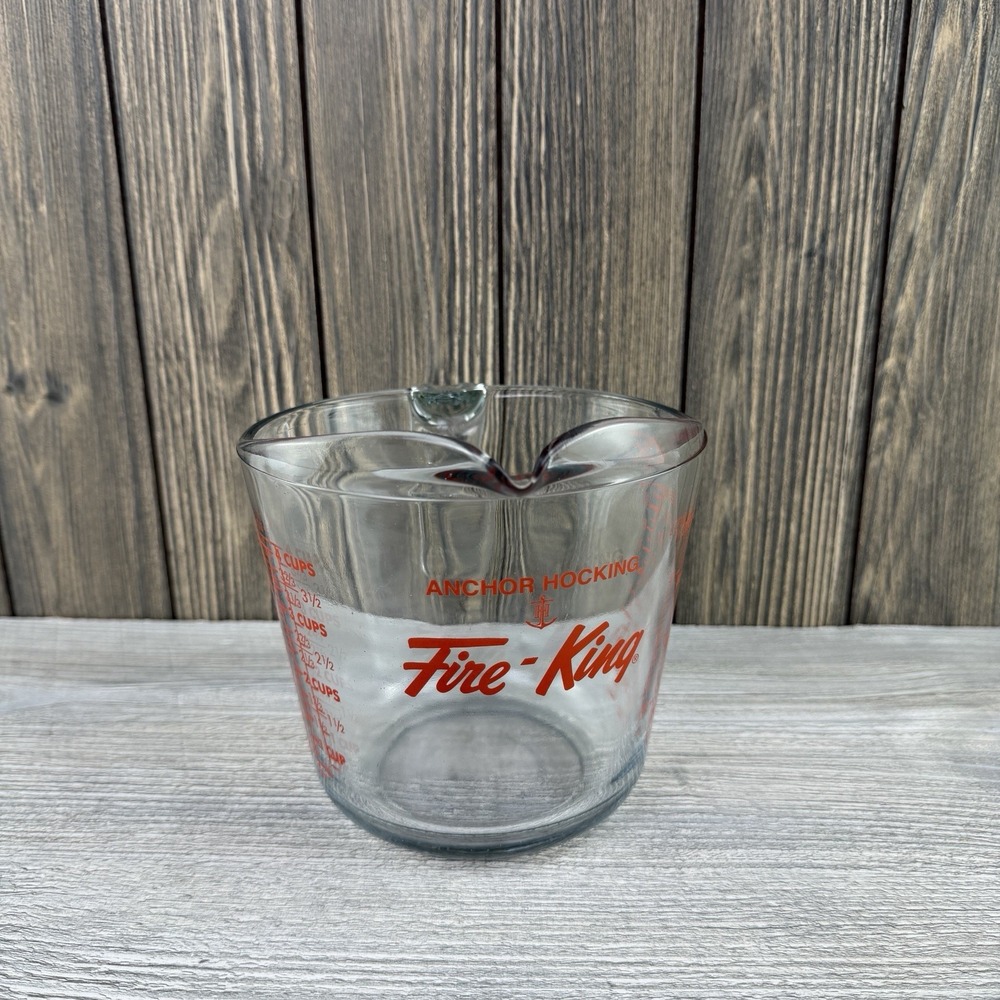Vintage Anchor Hocking Fire-King 4 Cup 32 Oz Glass Measuring Cup Red